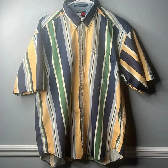 Tommy Hilfiger Other - Vintage Tommy Hilfiger Striped  Button  Down Shirt Size Large